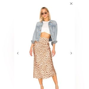 Free People Leopard print Silk Skirt